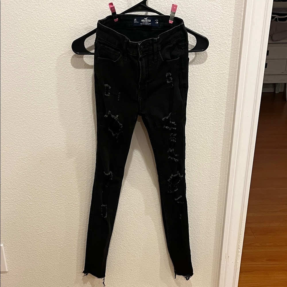 Hollister Distressed Black Skinny Jeans